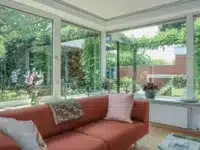Wohnzimmer Ausblick in den Gar