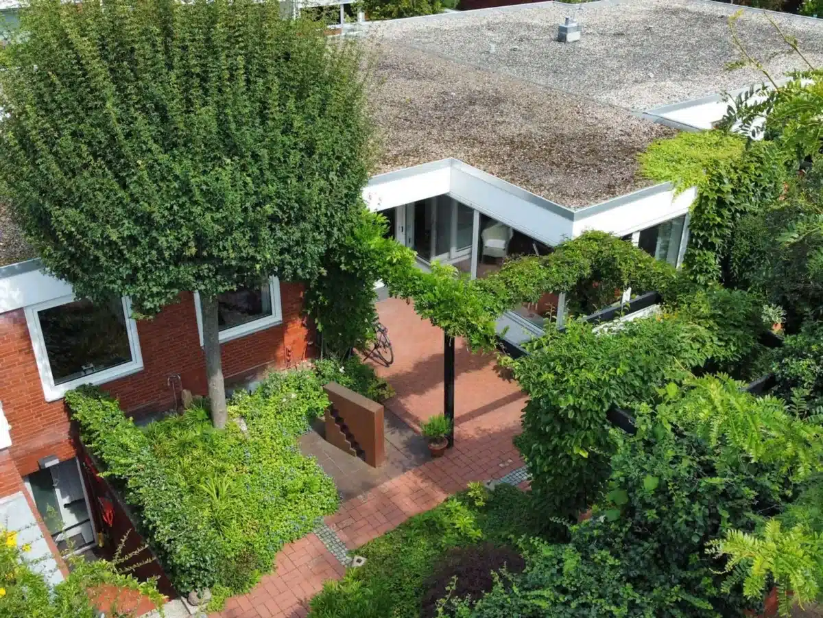 Garten aus der Vogelperspektiv